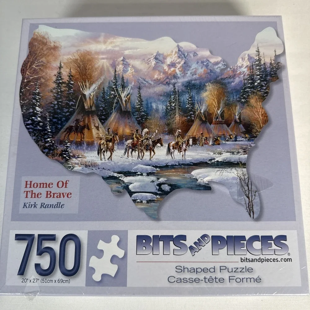 Bits and Pieces 750 Jigsaw Puzzle Home Of The Brave-Winter Scene Kirk Randle NEW